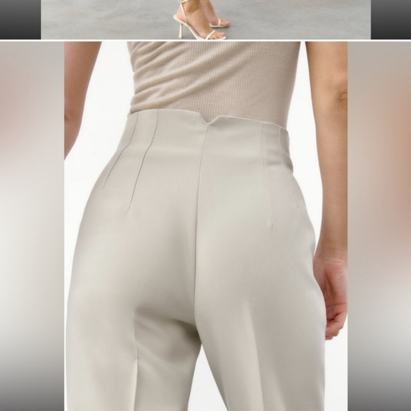 Zara * high waisted cream pants bloggers favorite - Picture 16 of 16